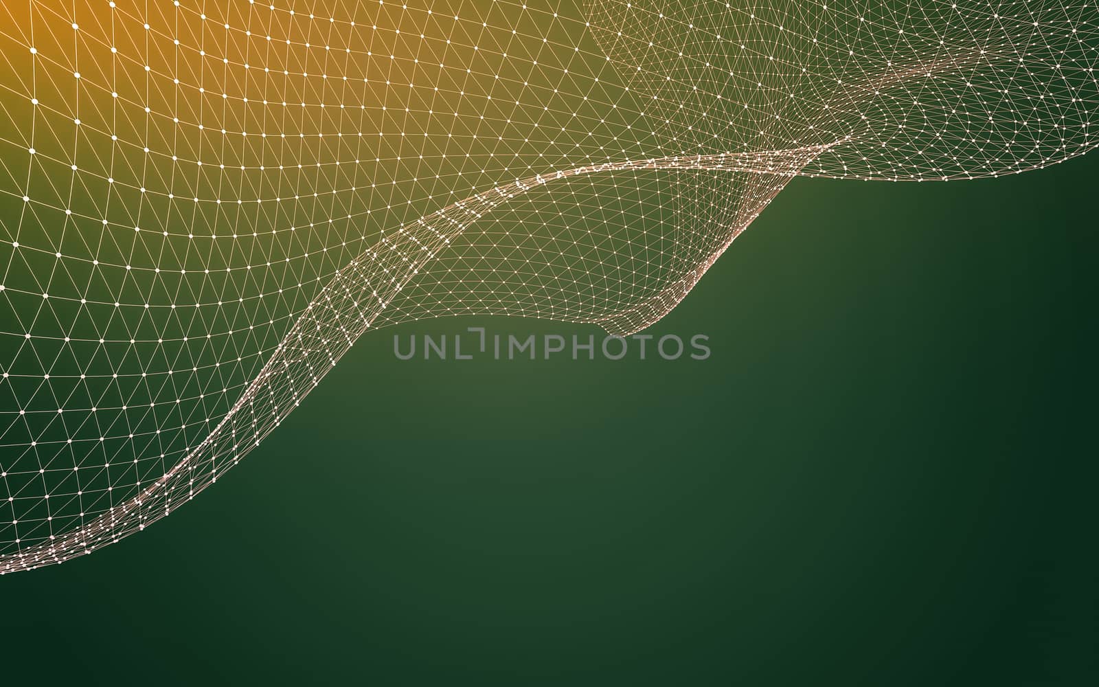 Abstract polygonal space low poly dark background with connecting dots and lines. Connection structure. 3d rendering