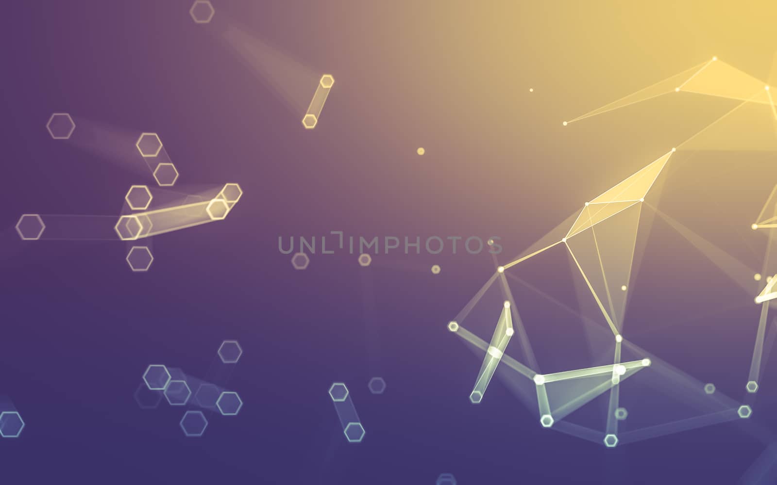 Abstract polygonal space low poly dark background with connecting dots and lines. Connection structure. 3d rendering