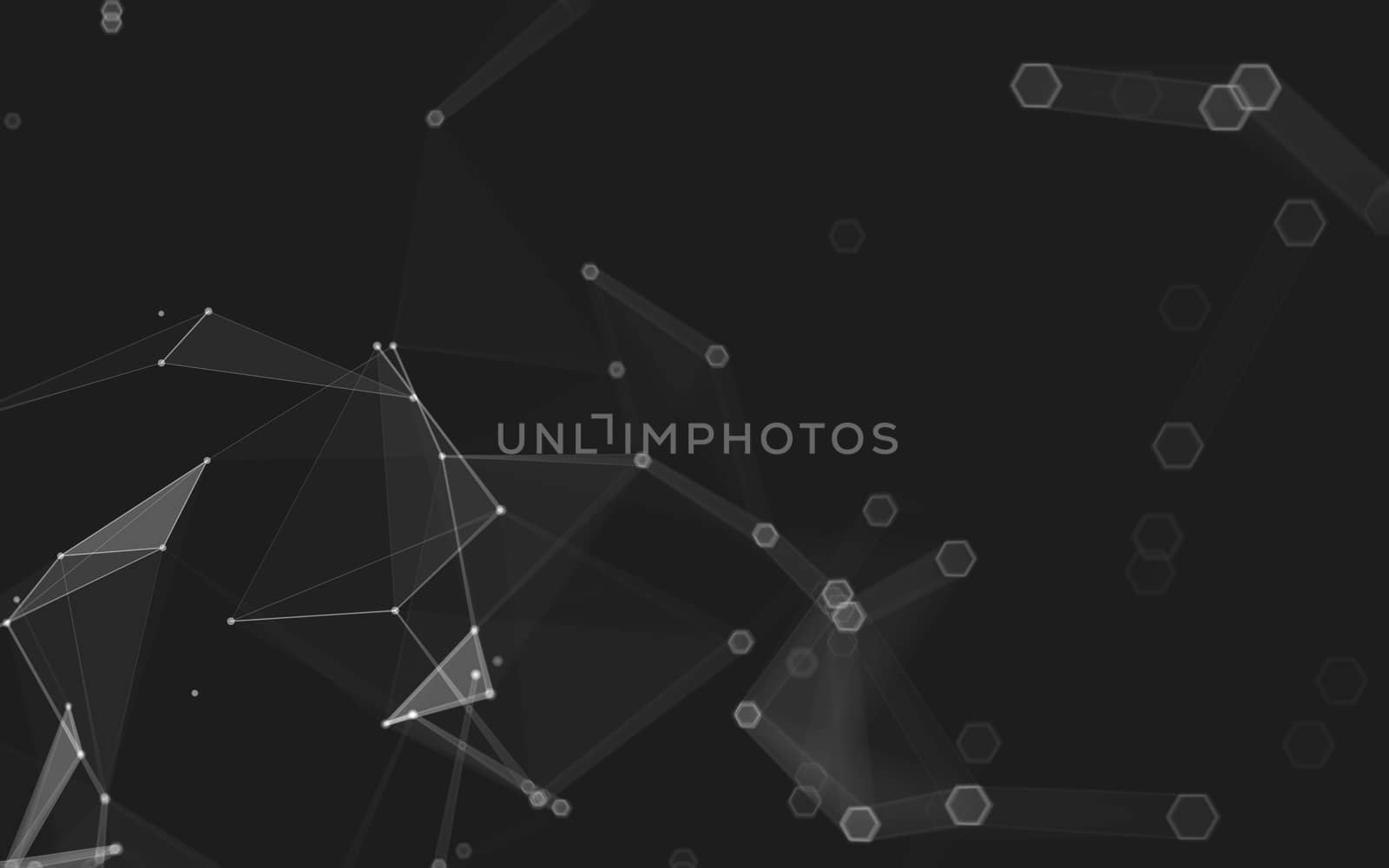 Abstract polygonal space low poly dark background with connecting dots and lines. Connection structure. 3d rendering