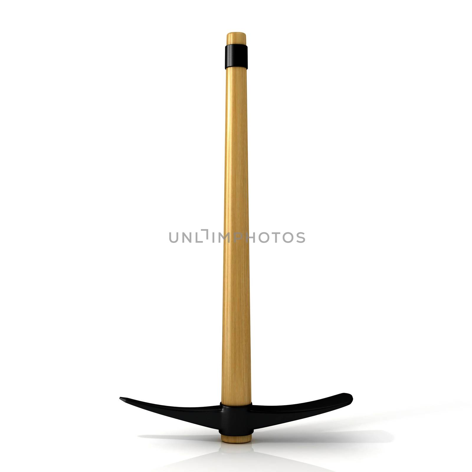 Pickaxe. 3D render illustration, isolated on white background