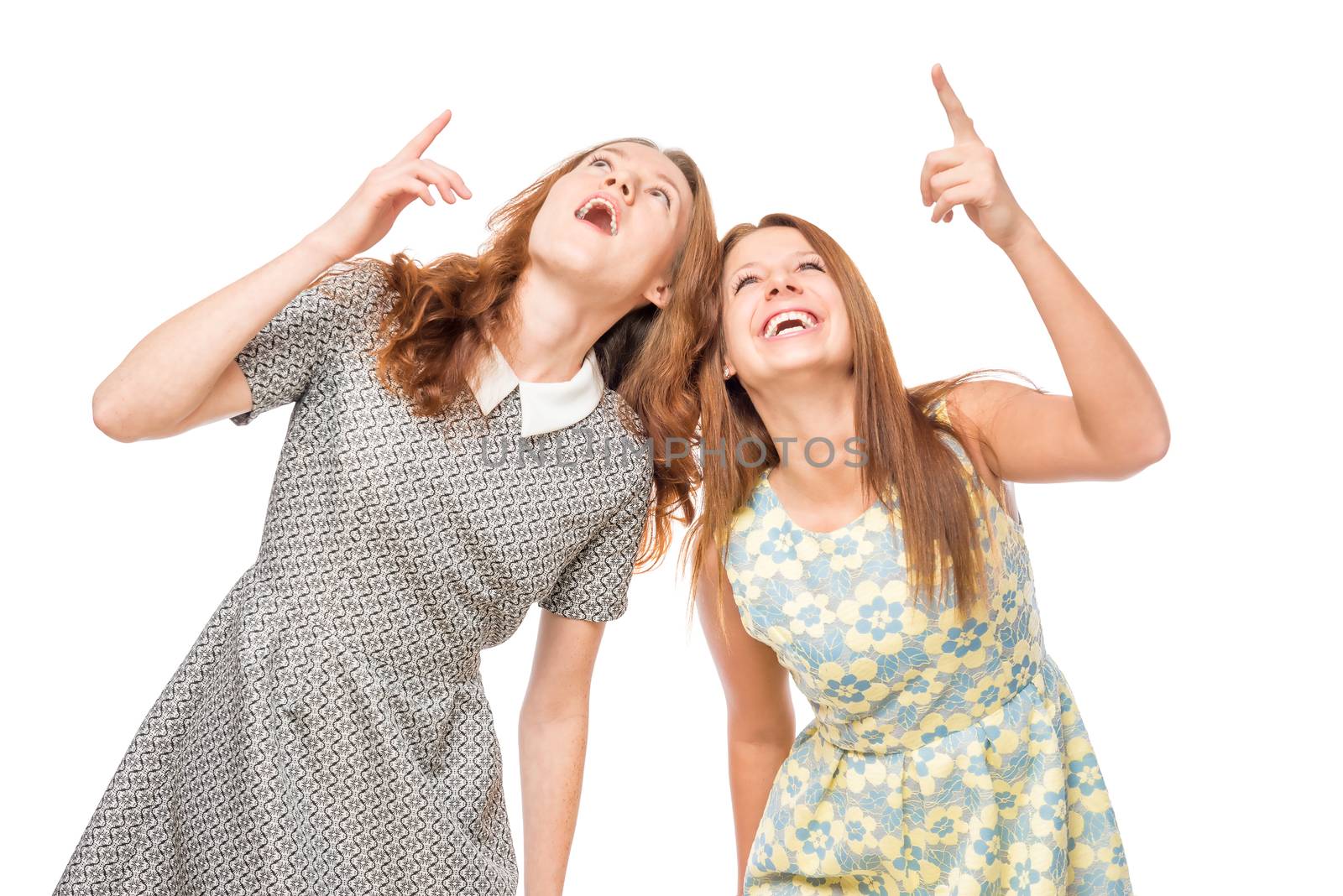 two friends show up on a white background