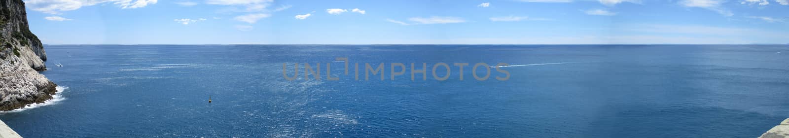 top view of the coastline around Portovenere, Liguria, italy