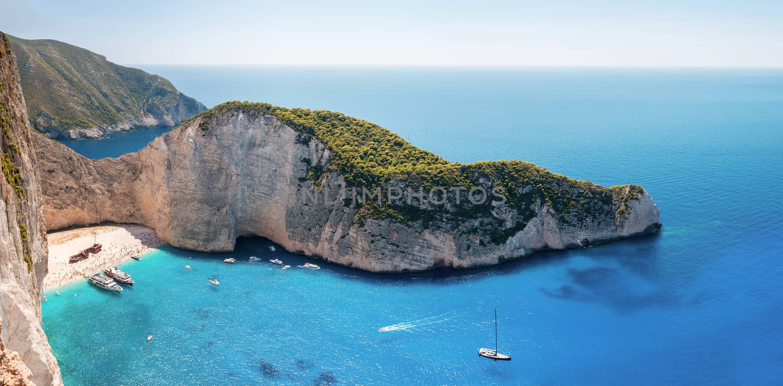 Amazing panoramic view of Navagio Bay, Zakynthos, Greece