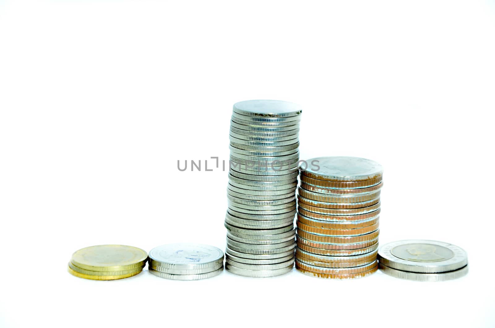 coins stacks isolated by raweenuttapong