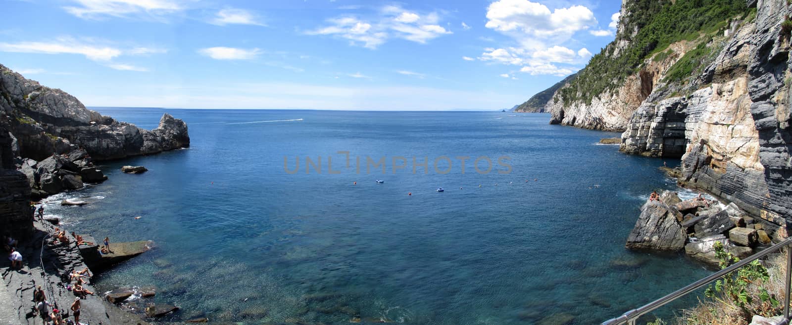view of the coast and sea around Portovenere q by diecidodici