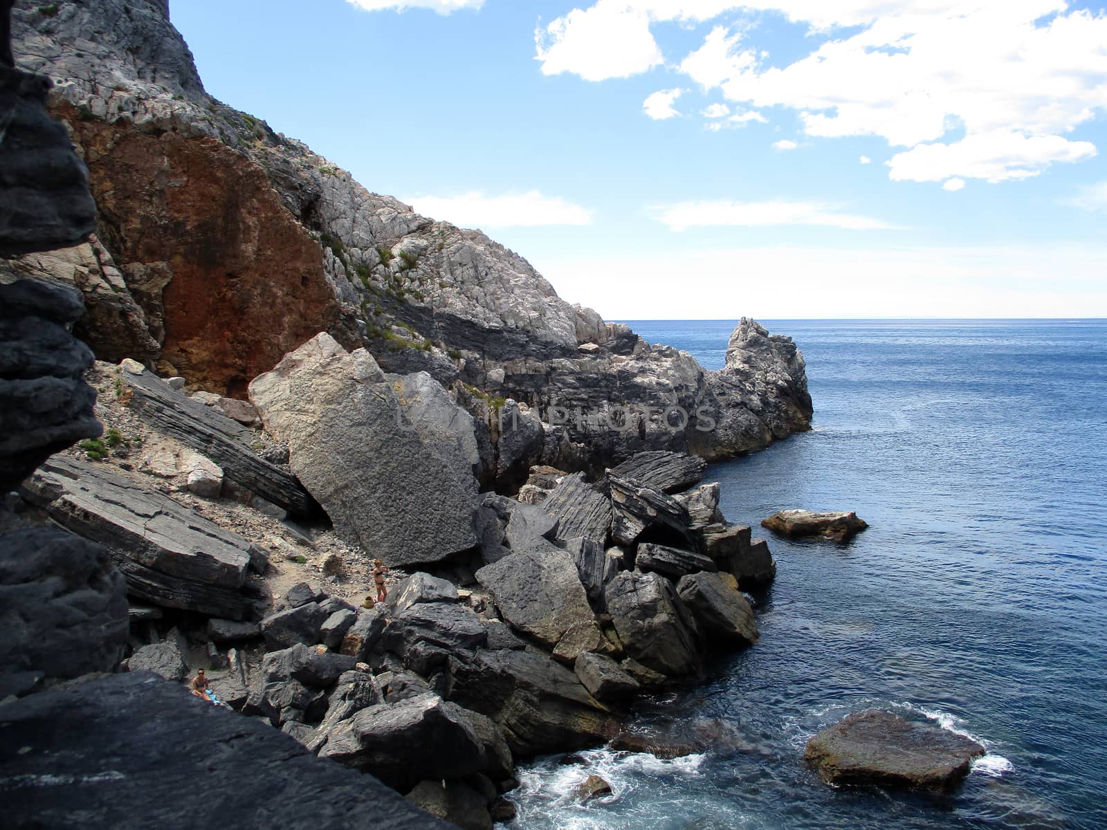 view of the coast and sea around Portovenere