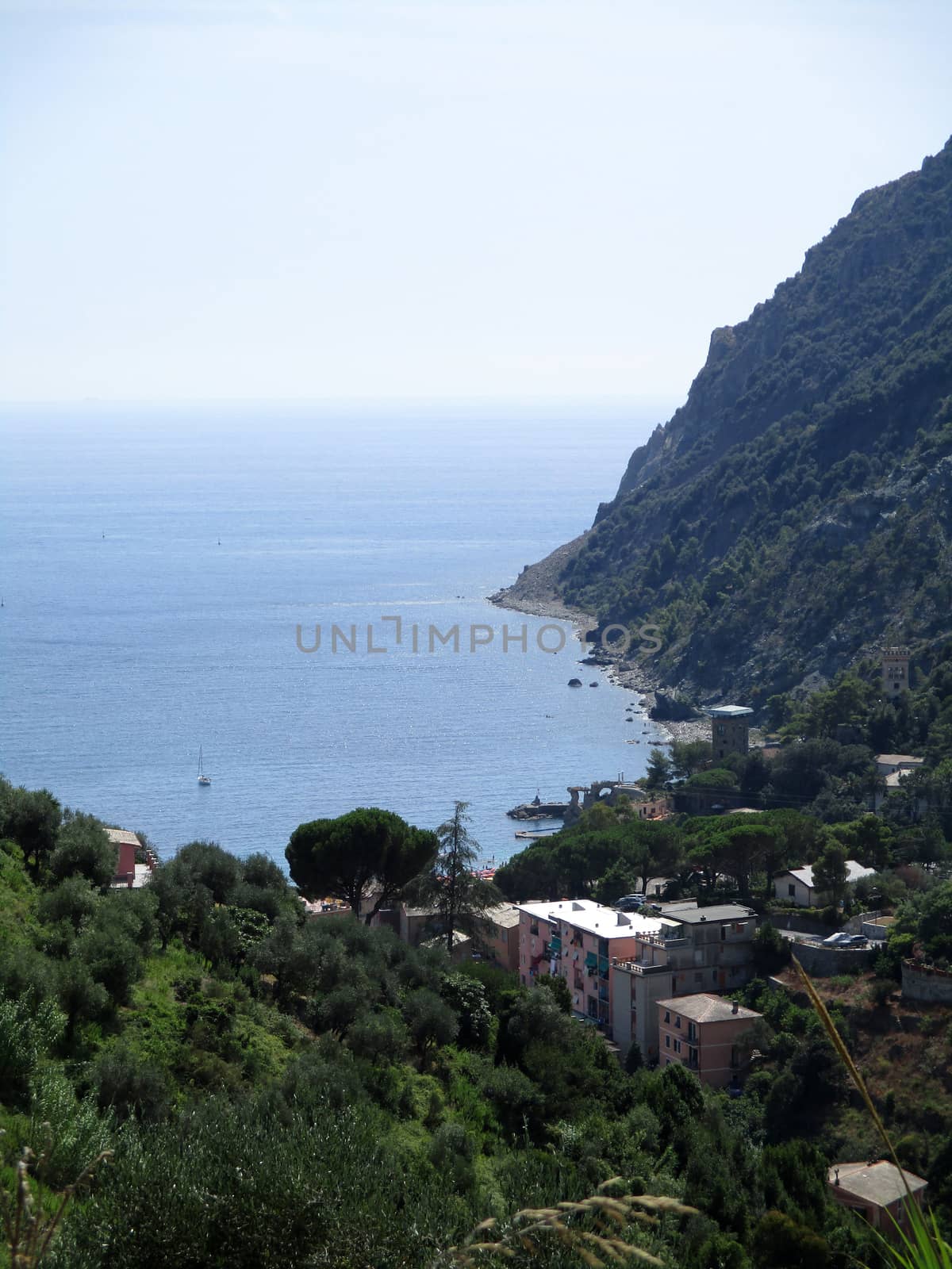 top view of the gulf of 5 Terre, Liguria, Italy