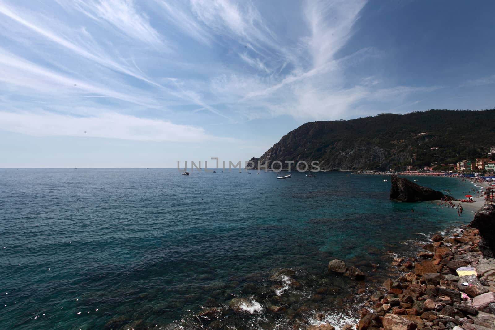 view of the gulf of Monterosso, 5 Terre, Liguria, Italy