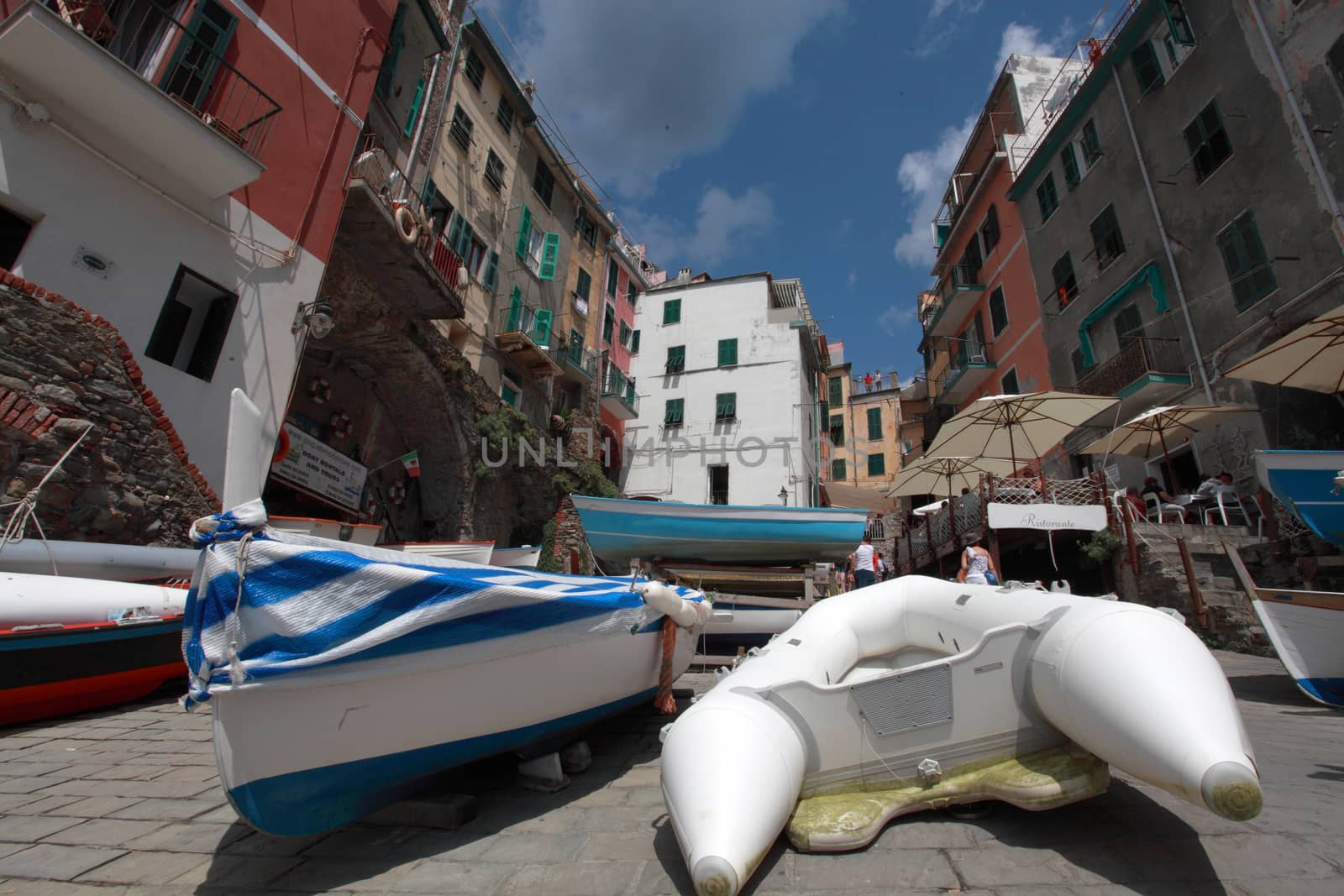 boats in the shed, the Gulf of the 5 lands. Italy