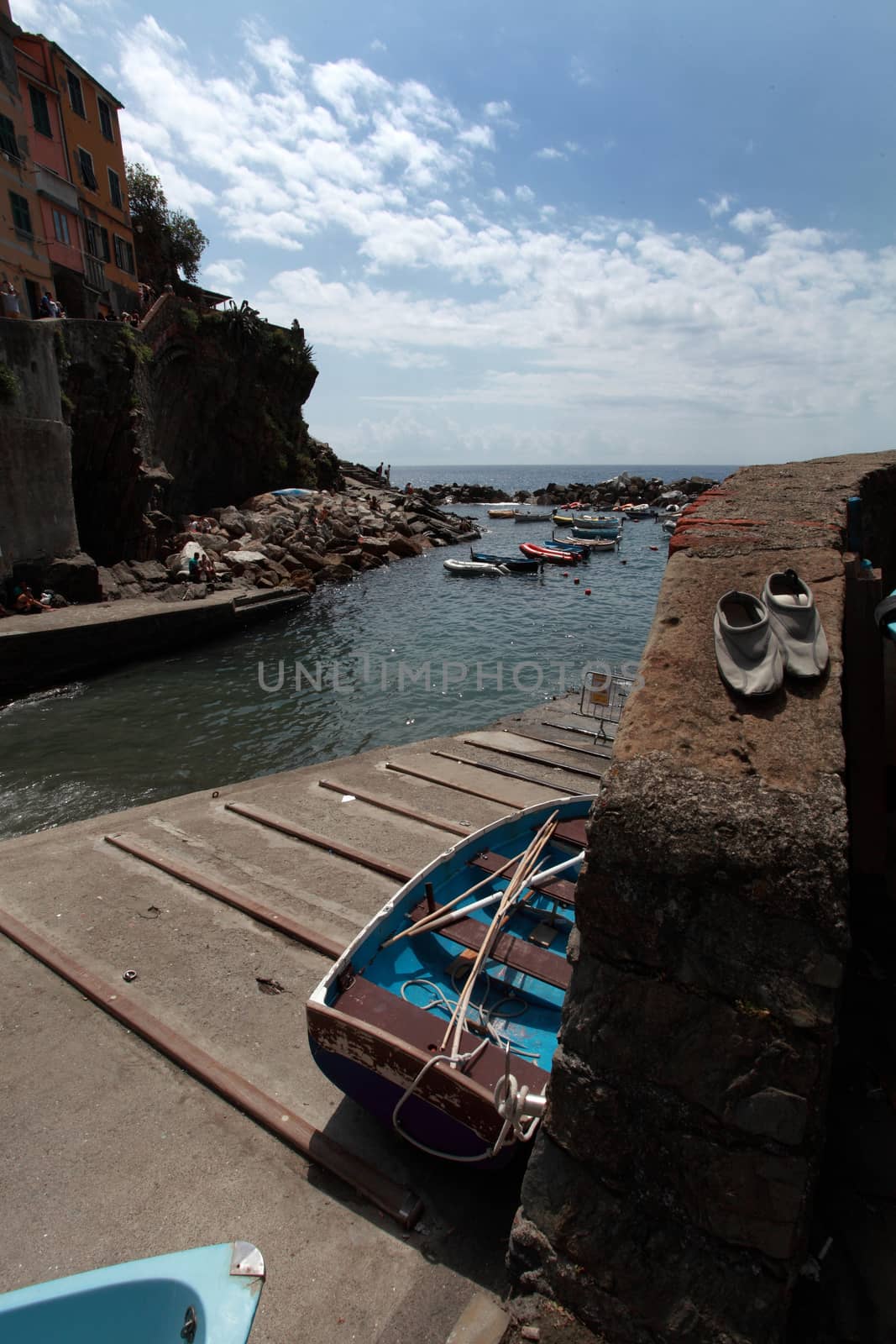 boats in the shed, the Gulf of the 5 lands. Italy