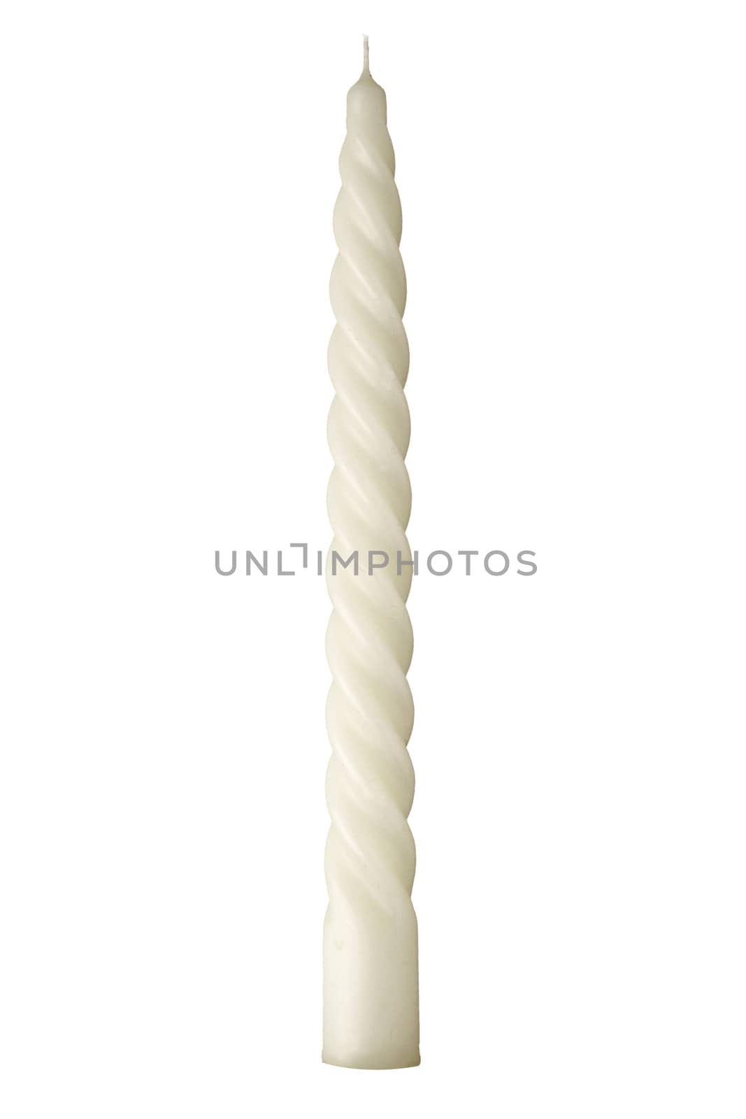 candle twisted white on a white background