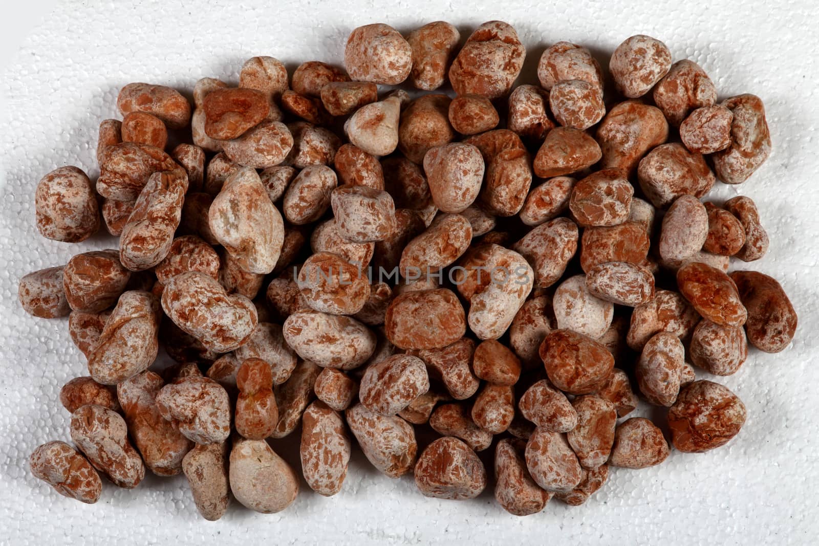 Group of small red stones for decoration engineering