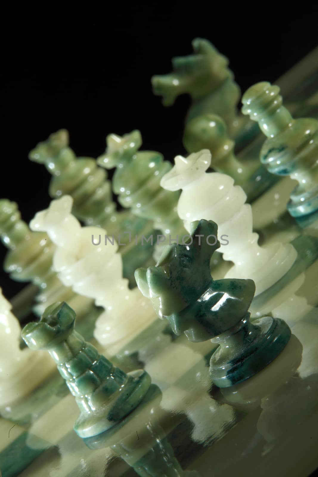 close up alabaster chess  by diecidodici