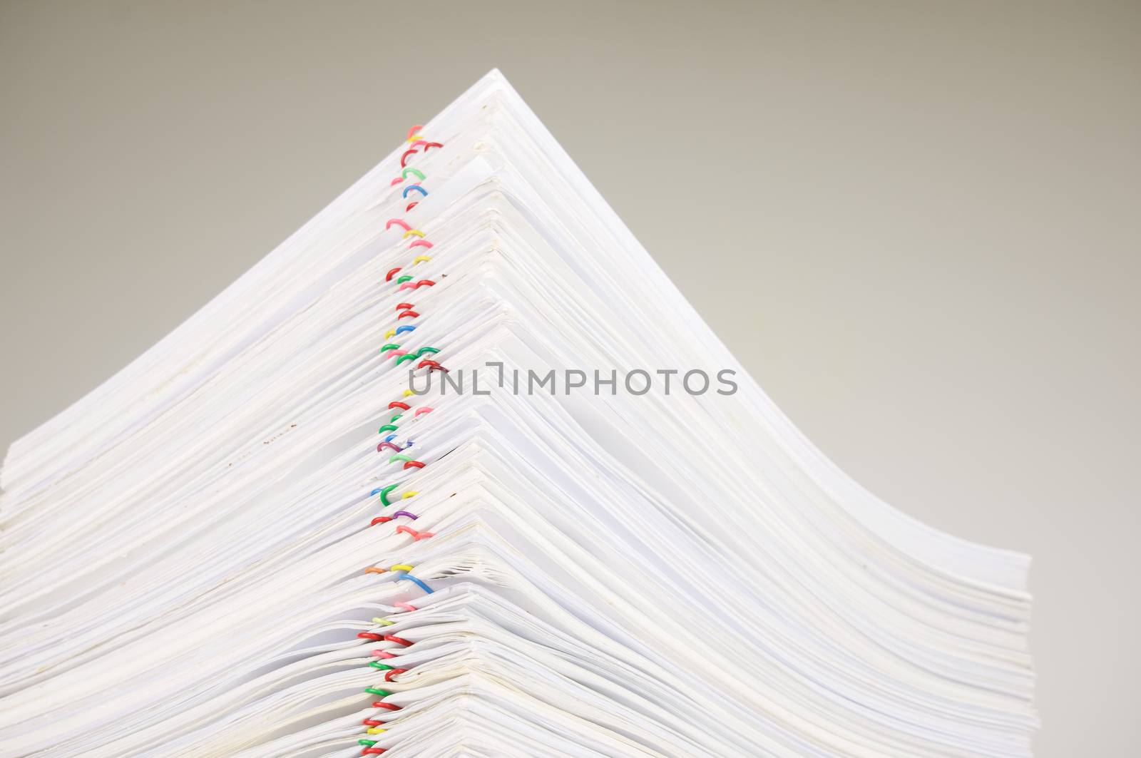 Close up pile overload paperwork by eaglesky