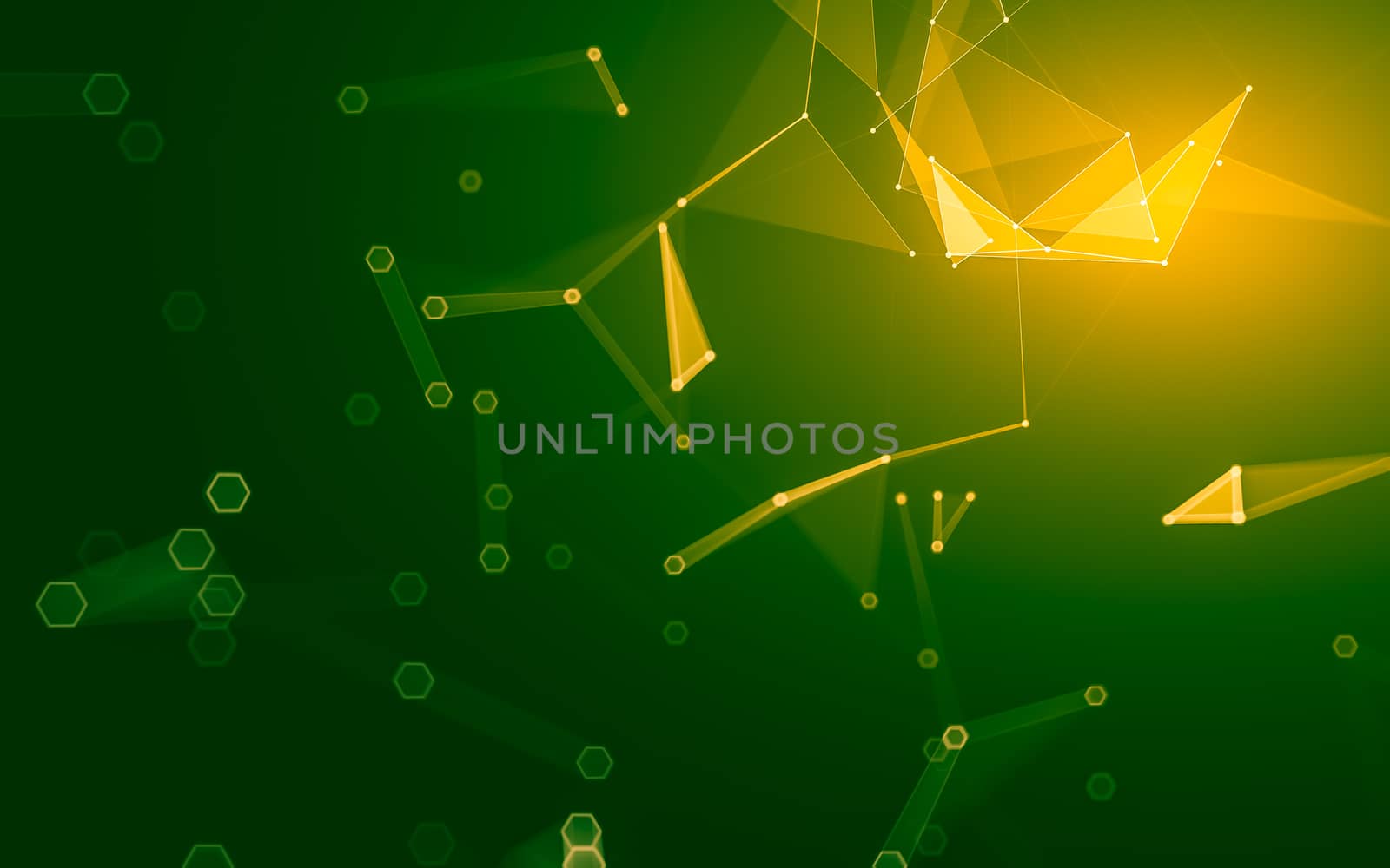 Abstract polygonal space low poly dark background, 3d rendering by teerawit