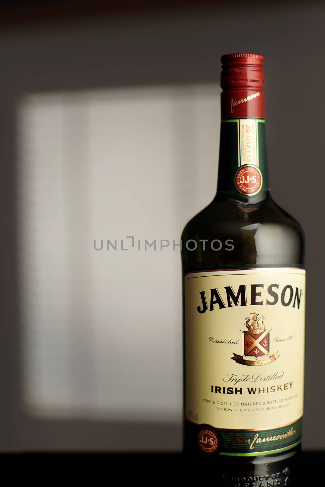 MINSK, BELARUS-AUGUST 25, 2016. A bottle of Irish whiskey Jameson by vmytra