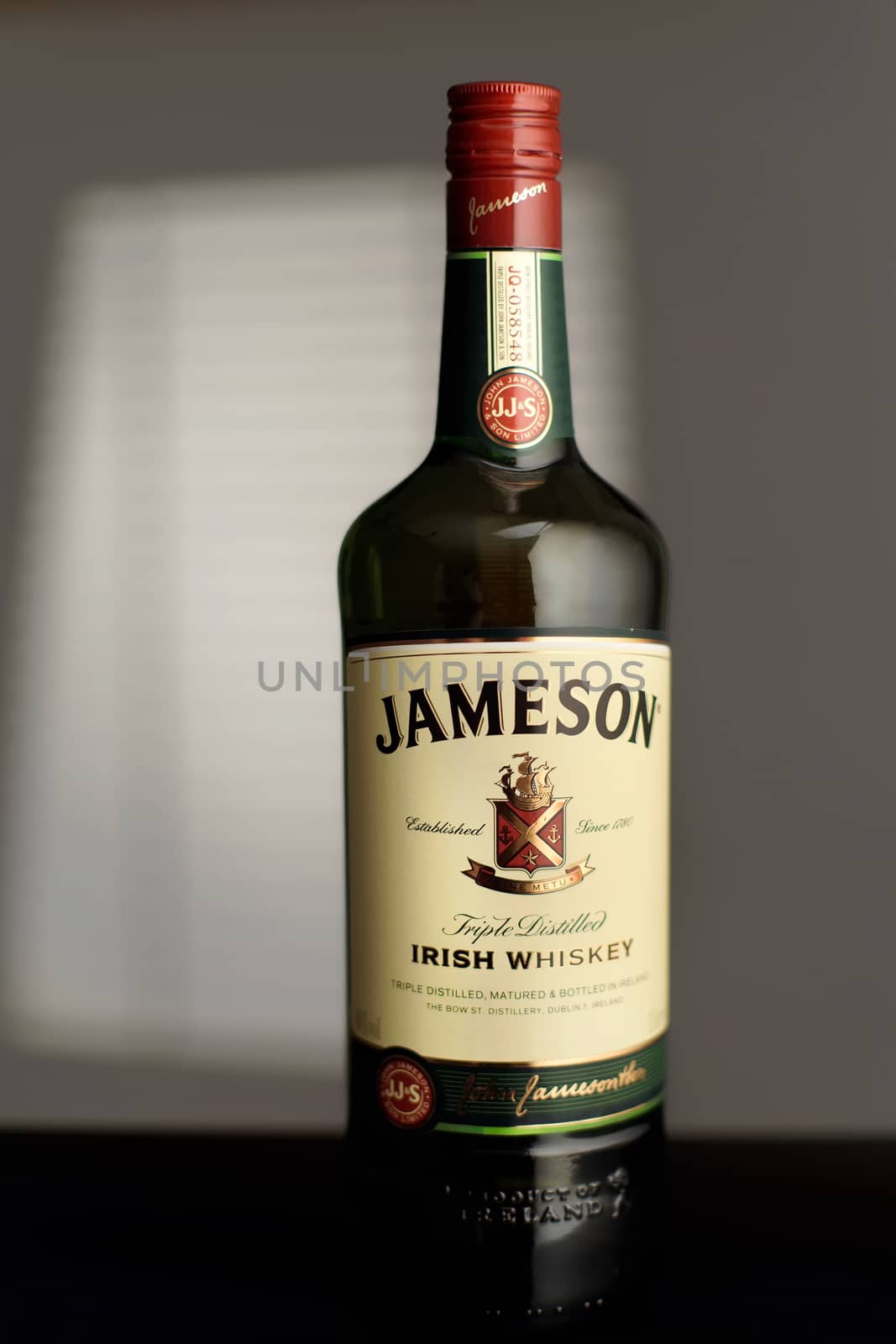 MINSK, BELARUS-AUGUST 25, 2016. A bottle of Irish whiskey Jameson by vmytra
