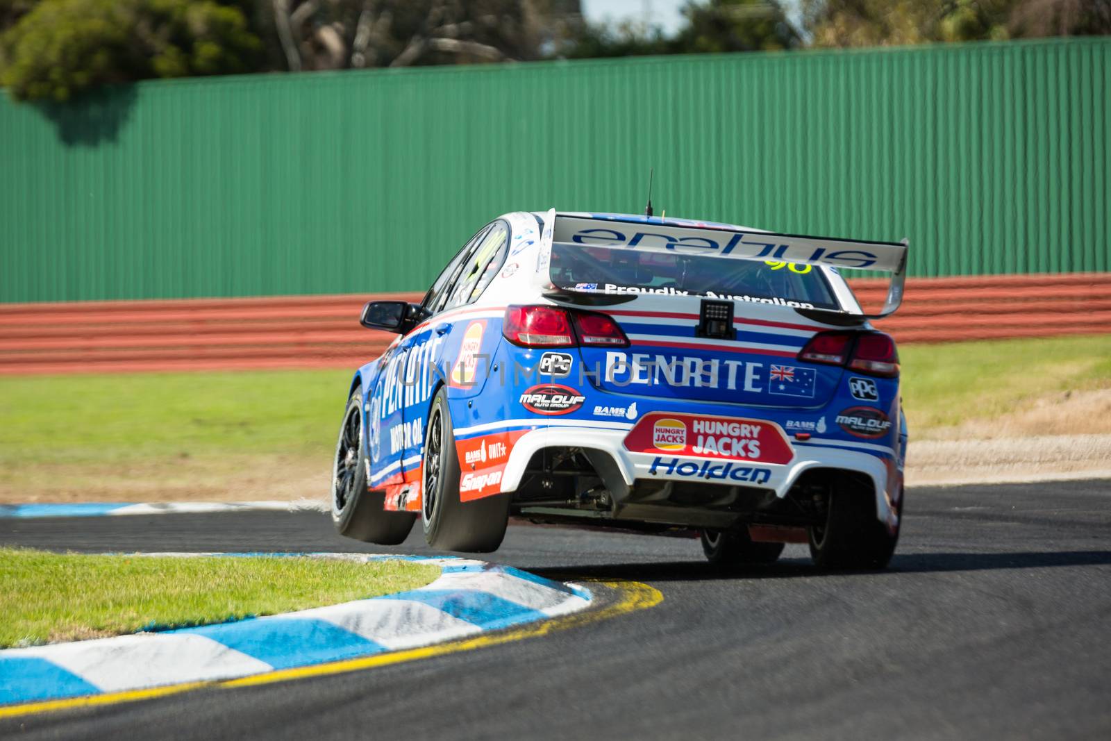 MELBOURNE/AUSTRALIA - SEPTEMBER 17, 2016: Erebus Motorsport driver David Renolds (9) in qualifying session for the Sandown 500 'Retro' Endurance race at Sandown raceway.