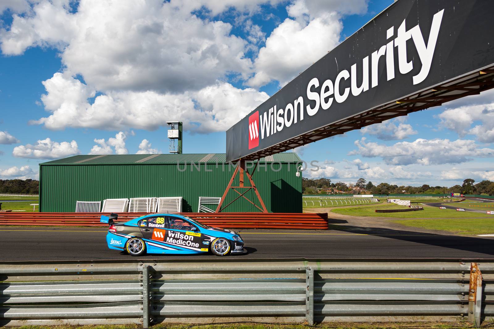 MELBOURNE/AUSTRALIA - SEPTEMBER 17, 2016: Dunlop Series Eggleston Motorsport's Paul Dumbrell (88) in qualifying sessions for the Wilson Security Sandown 500 'Retro' Endurance race at Sandown raceway.