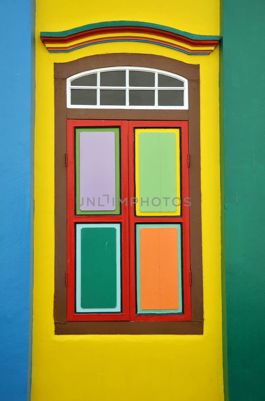 Colorful facade of building in Little India, Singapore by tang90246