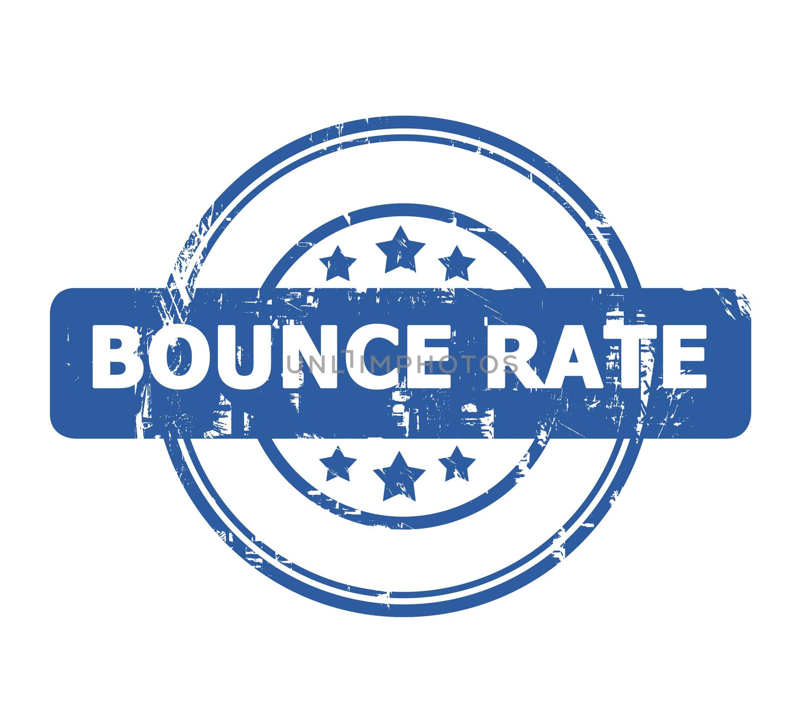 Bounce Rate stamp with stars isolated on a white background.