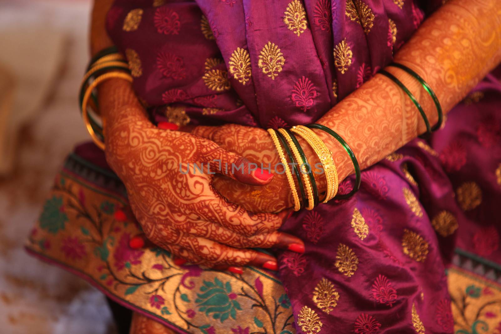 A metaphorical image of a waiting Indian bride with traditional attire.