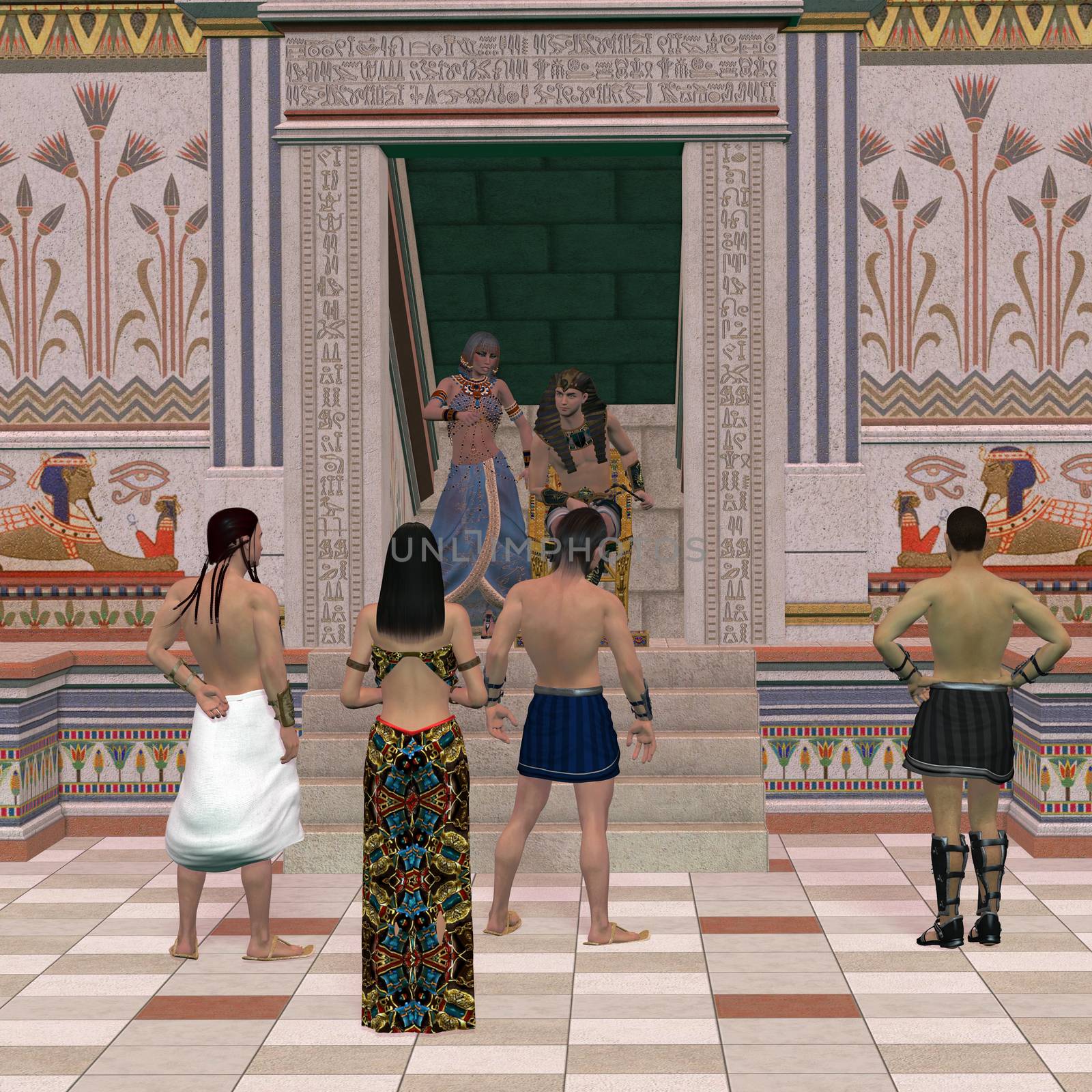 A group of Egyptian people come to Pharaoh for his advise on affairs in the Old Kingdom.