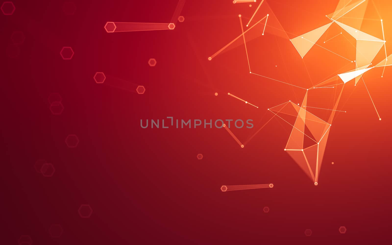 Abstract polygonal space low poly dark background with connecting dots and lines. Connection structure. 3d rendering