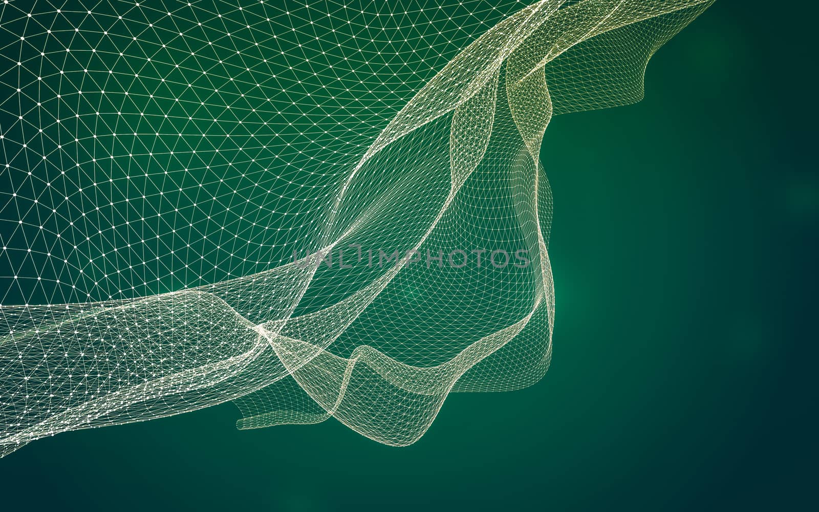 Abstract polygonal space low poly dark background with connecting dots and lines. Connection structure. 3d rendering