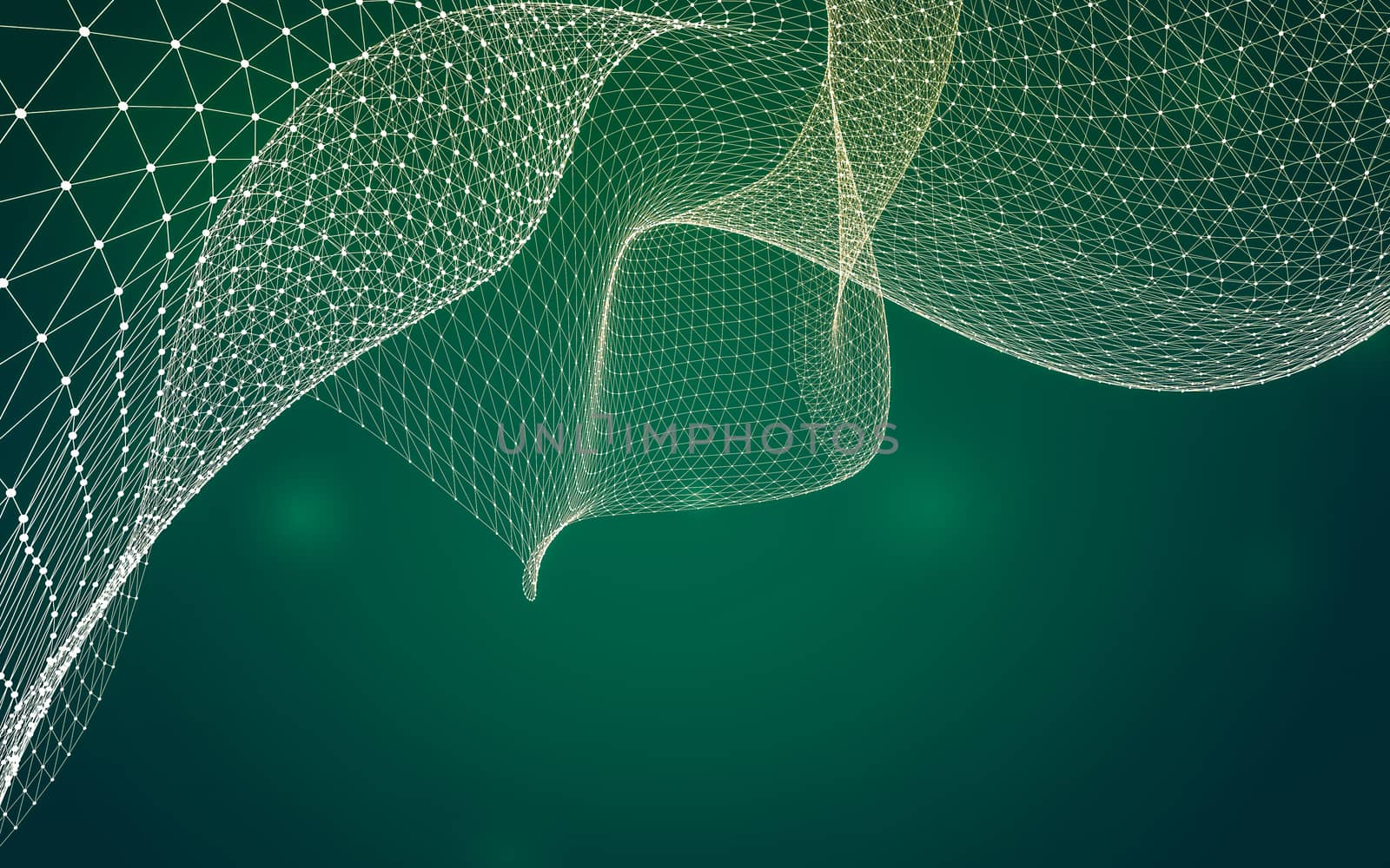 Abstract polygonal space low poly dark background with connecting dots and lines. Connection structure. 3d rendering