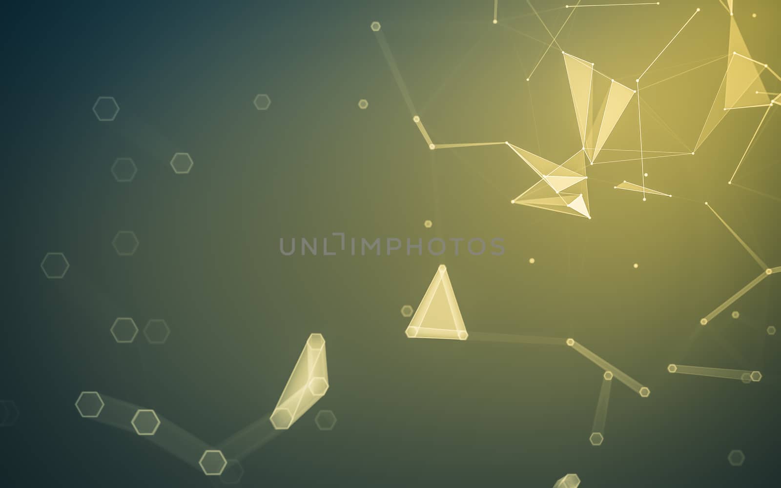 Abstract polygonal space low poly dark background with connecting dots and lines. Connection structure. 3d rendering