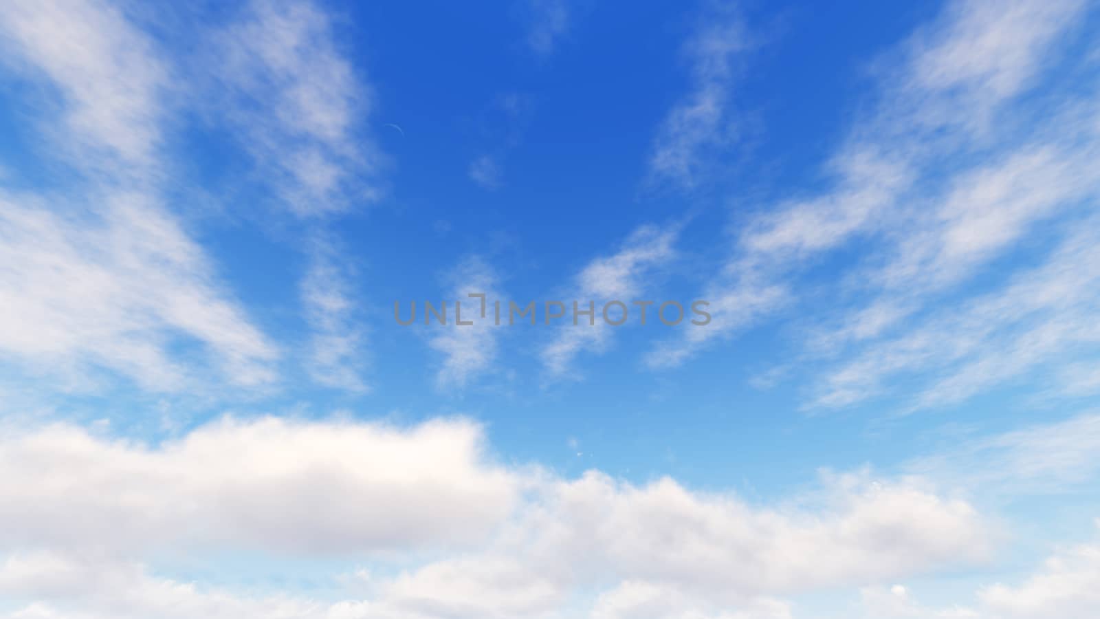 Cloudy blue sky abstract background, blue sky background with tiny clouds, 3d rendering

