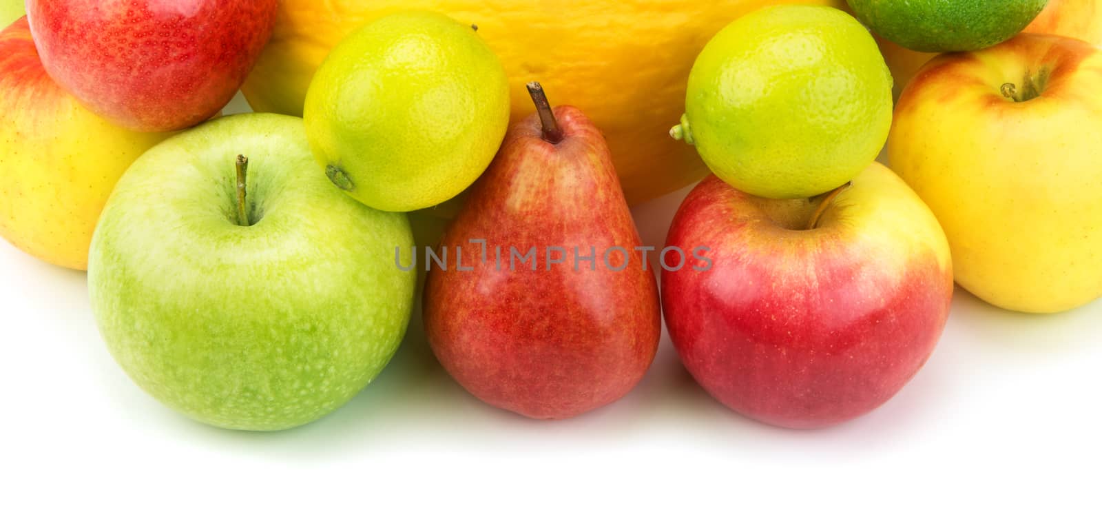 fruit set isolated on a white background