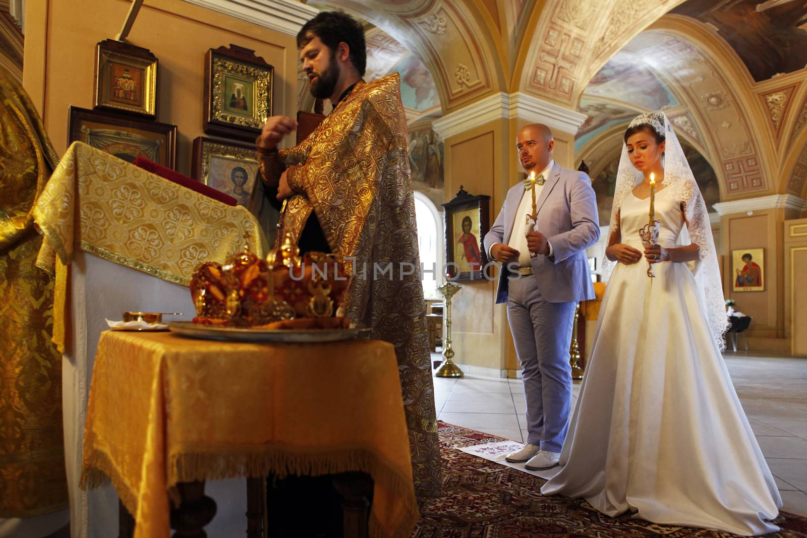 Before the wedding ceremony - inside church