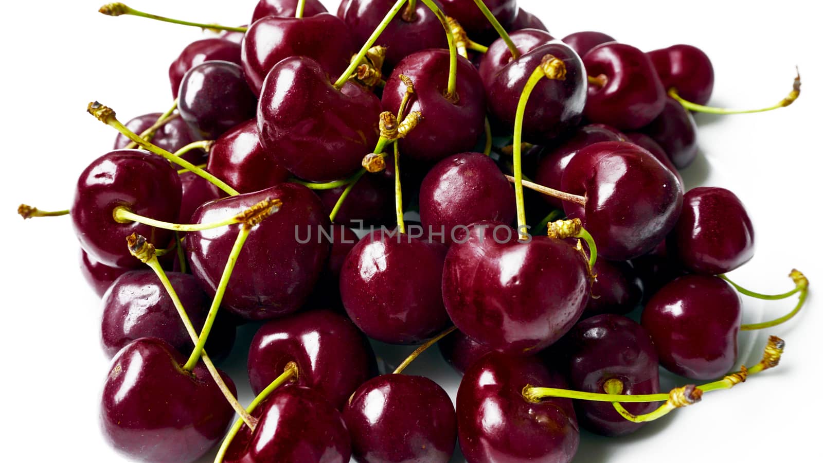 Fresh cherry fruit on white background