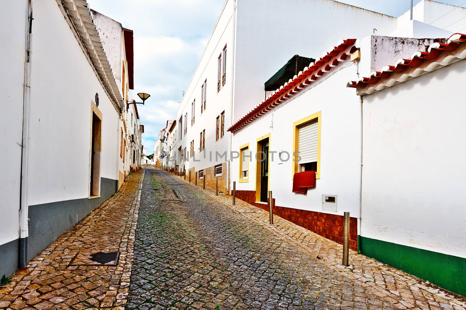 Narrow Street in the Medieval Portuguese City of Logos 