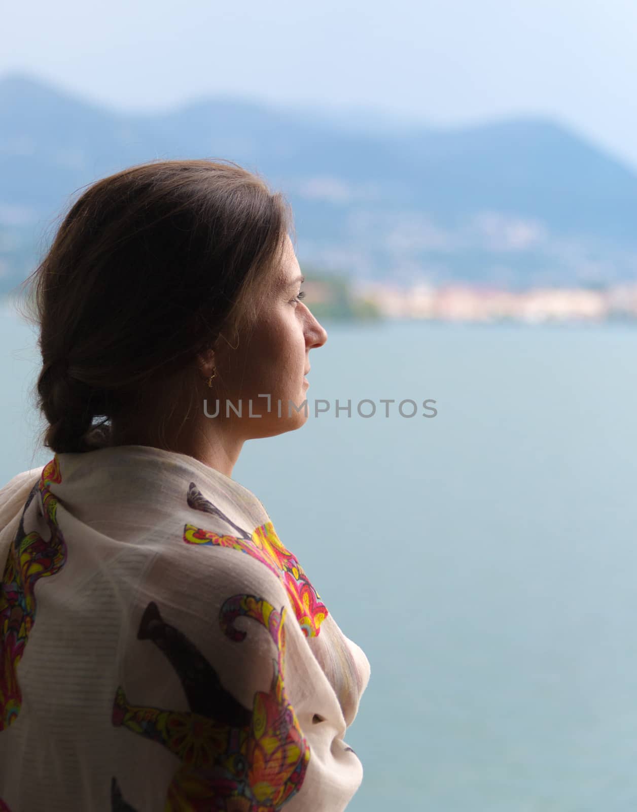 woman looking over Lake Maggiore and the Borromean Islands
