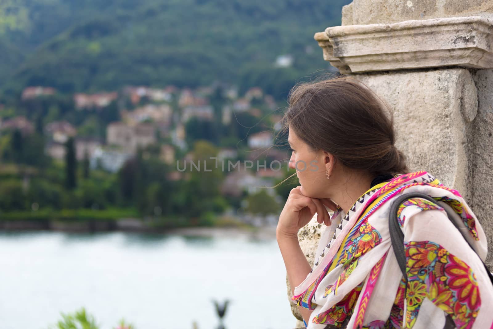 woman looking over Lake Maggiore  by MegaArt