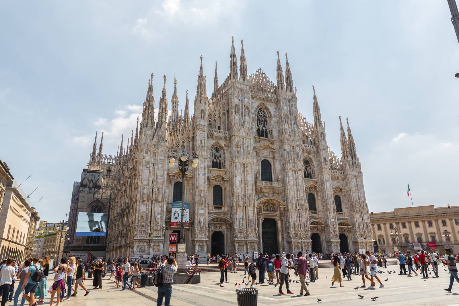 MILAN, ITALY - AUGUST 03, 2016 : View of Milan Cathedral - Duomo di Milan on August 03, 2016.
