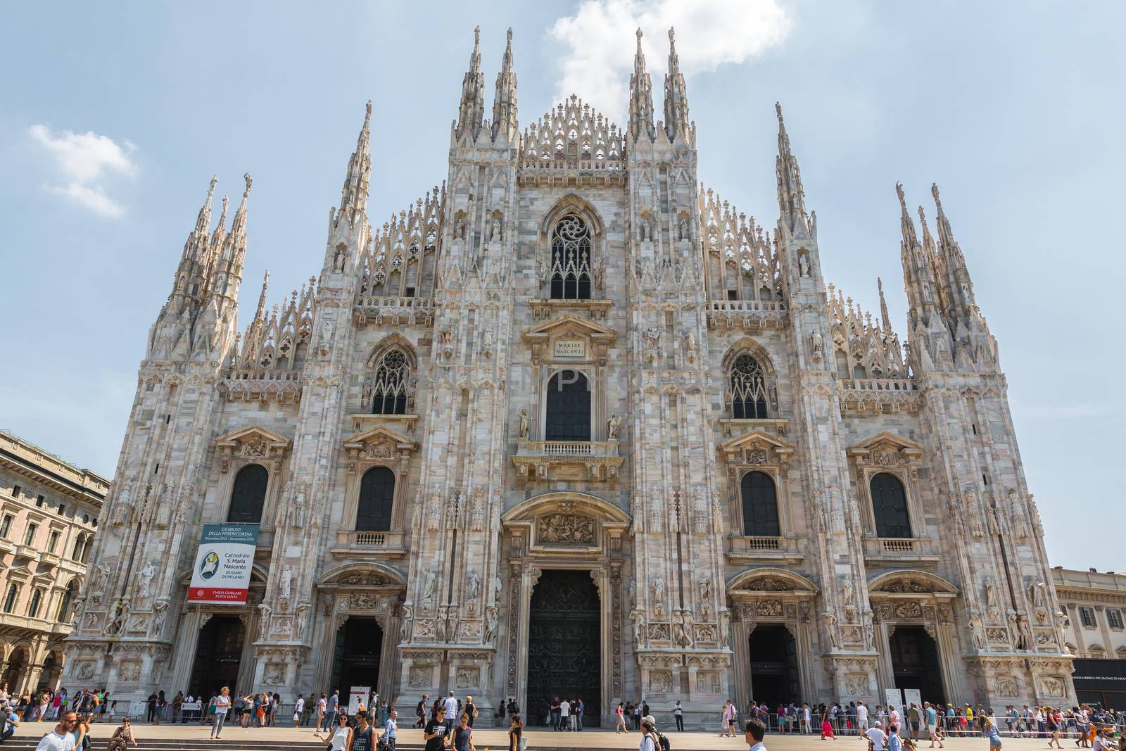 MILAN, ITALY - AUGUST 03, 2016 : View of Milan Cathedral - Duomo di Milan on August 03, 2016.