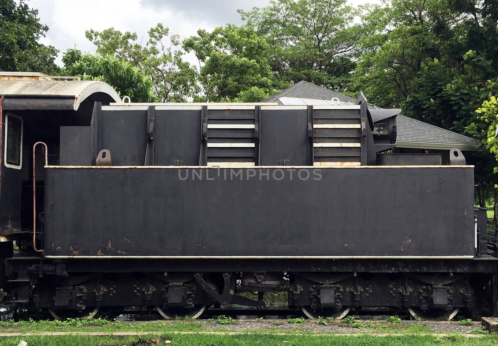 Vintage train railway transportation elevation in thailand