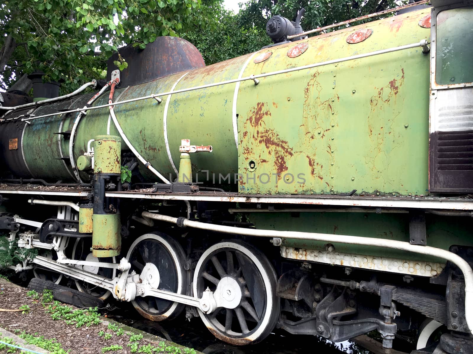 Vintage train railway transportation perspective rustic