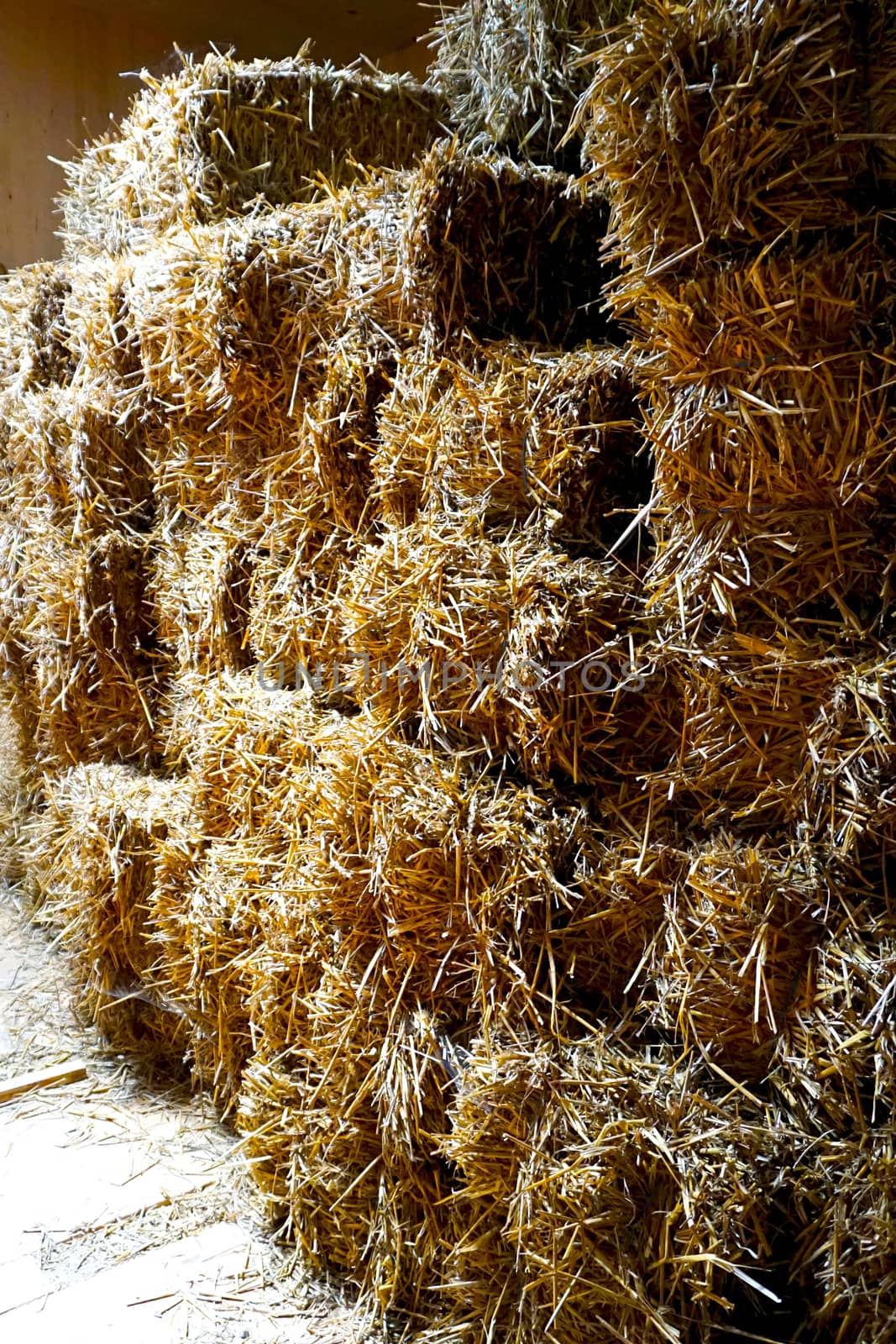 Straw bales stack vertical by polarbearstudio