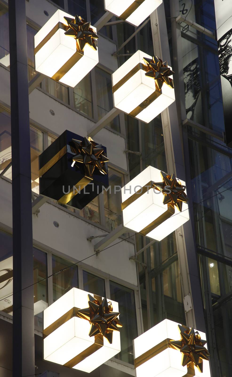 A department store Christmas lights in Vienna, Austria