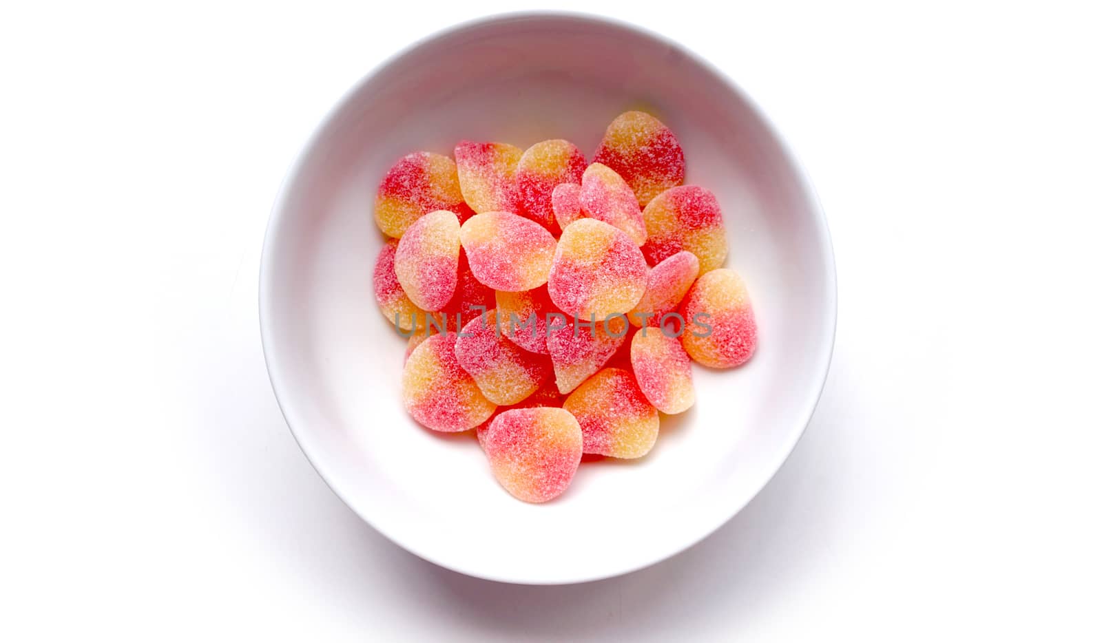 jelly sugar in the white bowl  by polarbearstudio