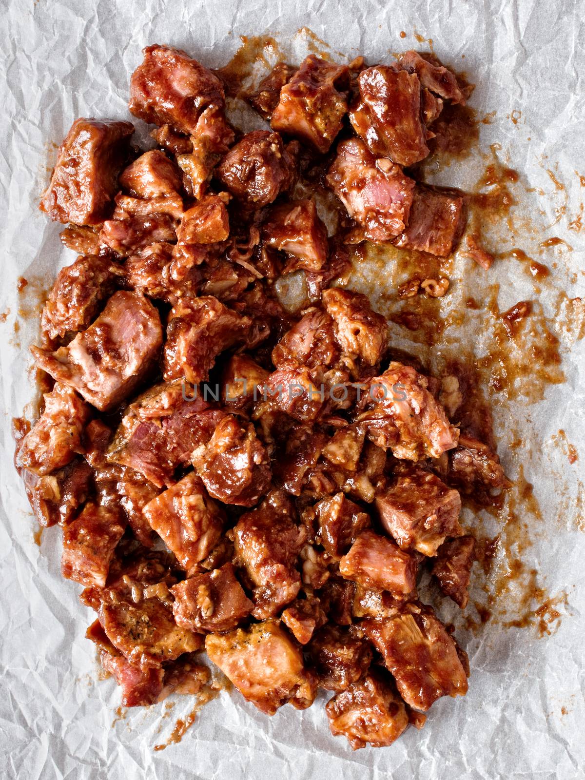 close up of rustic american barbecued pork