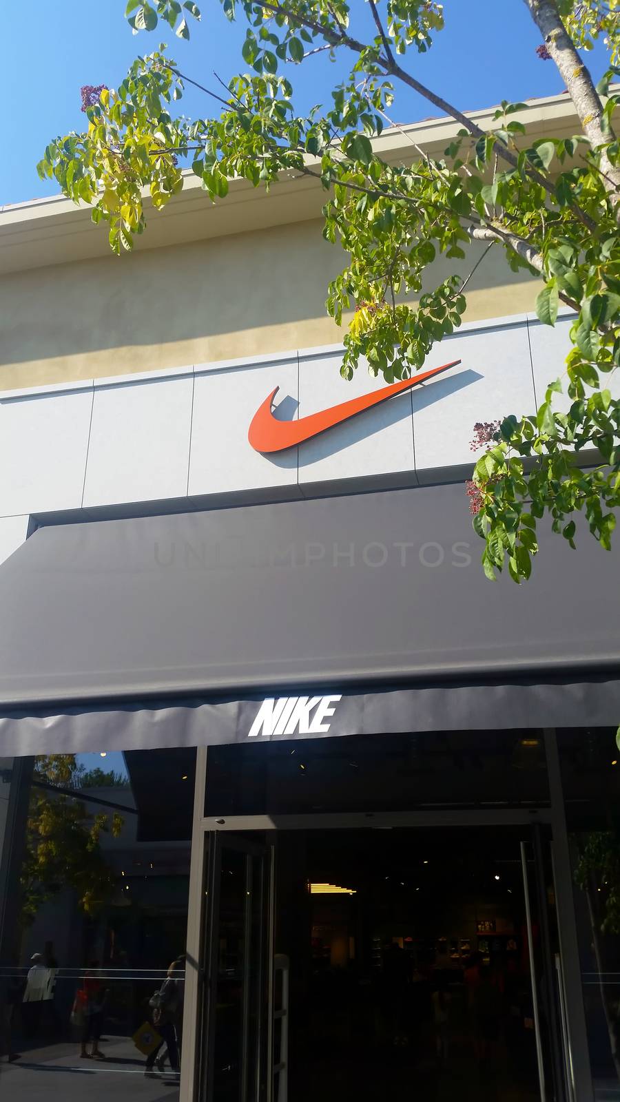 Cagnes-sur-Mer, France - September 25, 2016: Entrance of Nike Store in the City Center of Cagnes-sur-Mer (French Riviera)