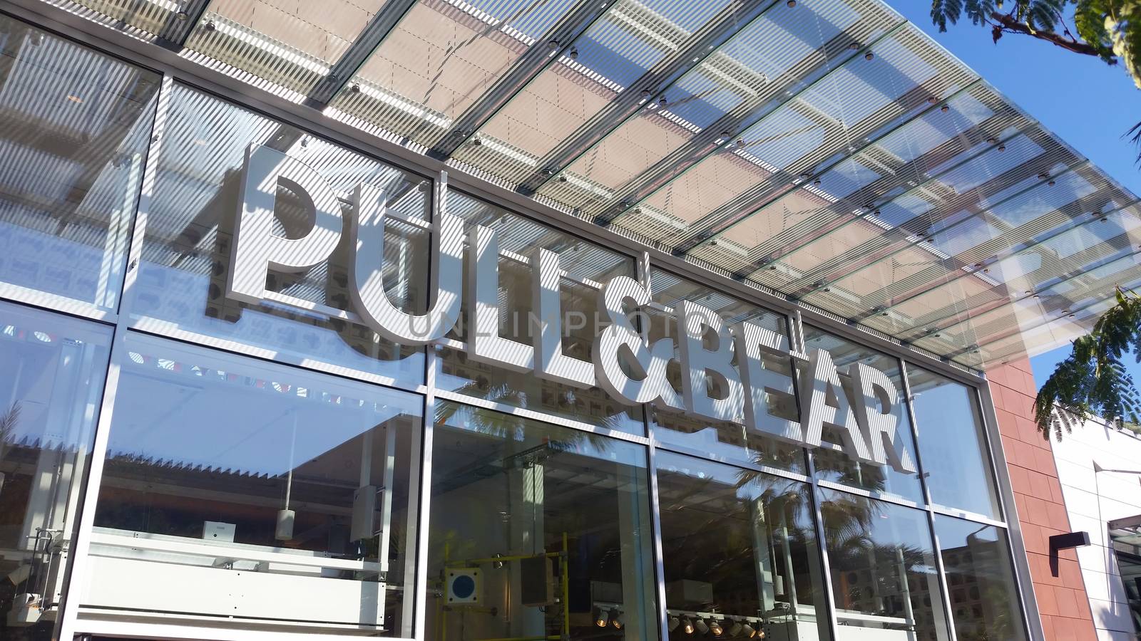 Cagnes-sur-Mer, France - September 25, 2016: Entrance of Pull & Bear Fashion Store in the City Center of Cagnes-sur-Mer (French Riviera)