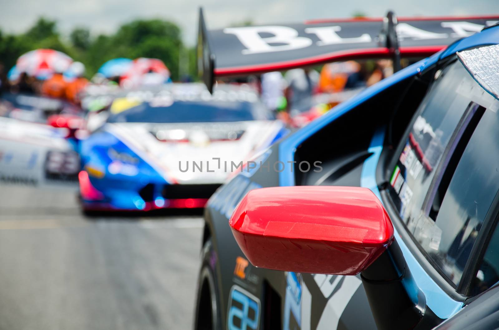 BURIRAM - THAILAND 24 : Lamborghini Super Trofeo Asia on display Buriram Super Race 2016 at Chang International Racing Circuit on July 24, 2016, Buriram, Thailand.