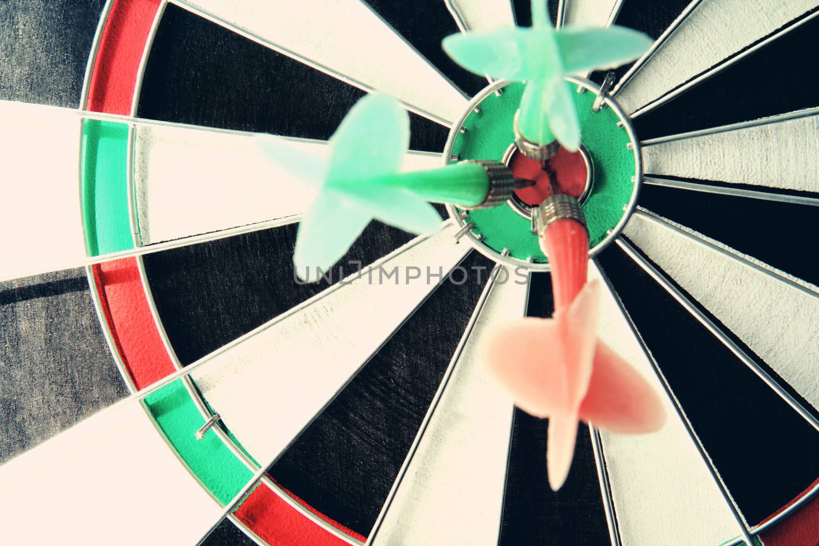 Darts bullseye target close up concept of success